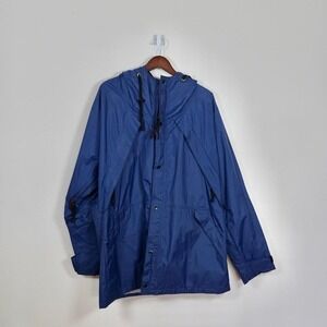 Vintage REI Men's Blue Hooded Anorak Jacket Size XL Lightweight Outdoor 90s